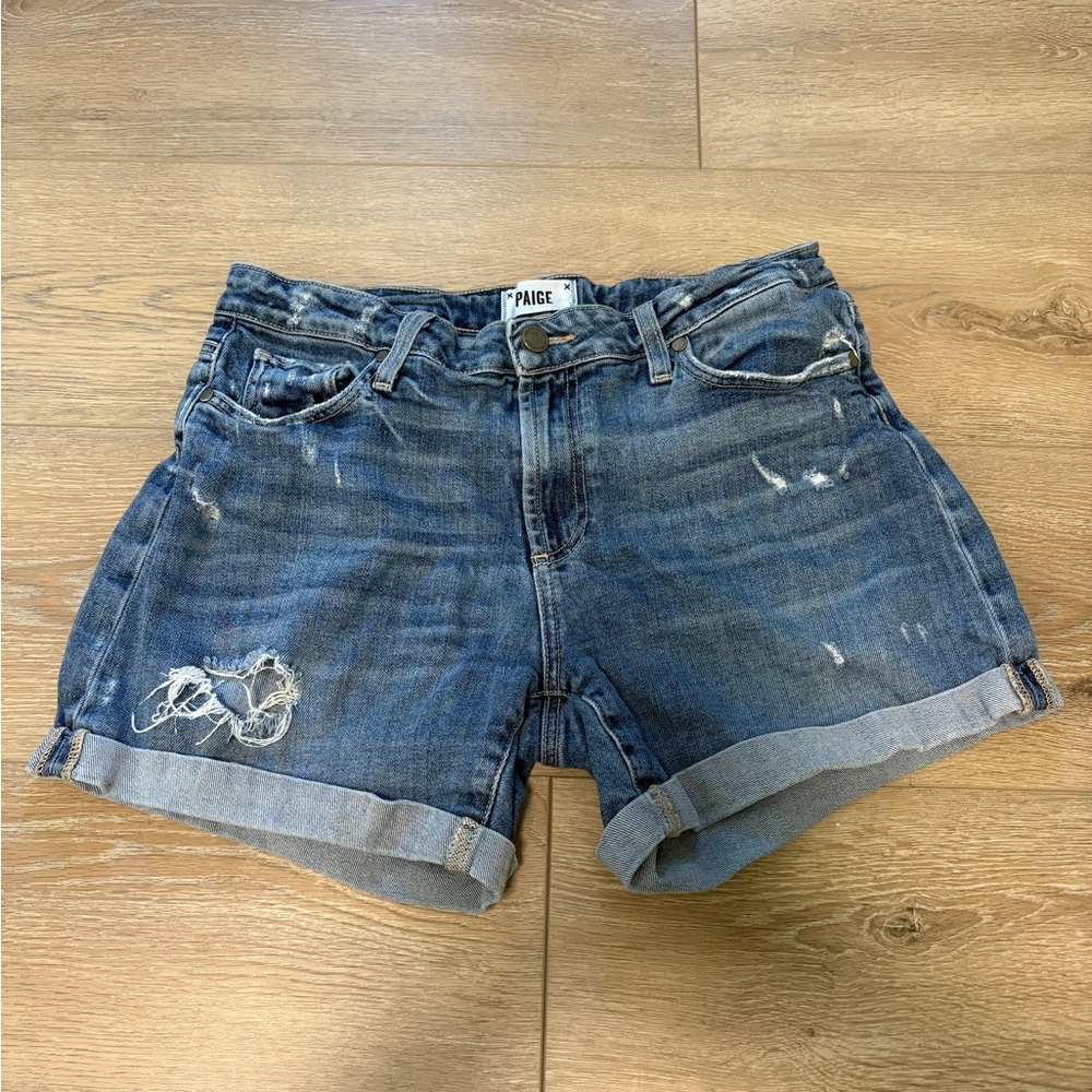 PAIGE Jean Distressed Cuffed Parker Shorts | Size 28